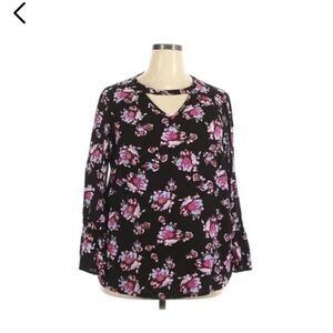 Lane Bryant Black and‎ Floral Top Size 22 NEW